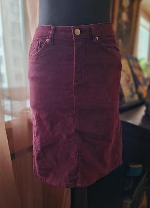 Женская юбка gant цвета марсала, микровельвет, 98% хлопок, размер xs, slim, оригинал, идеальное состояние, oldmoney, ivy league