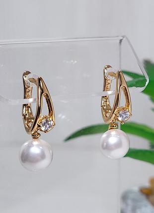 Серьги из медицинского золота позолота 18к xuping
