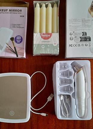 Набор "beauty &amp; care" ( зеркало с led-подсветкой, вакуумный очиститель пор, набор свечей bolsius )