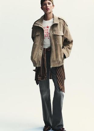 Серые джинсы high-rise wide leg от zara
