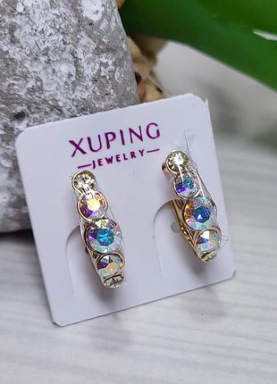 Серьги из медицинского золота позолота 18к xuping