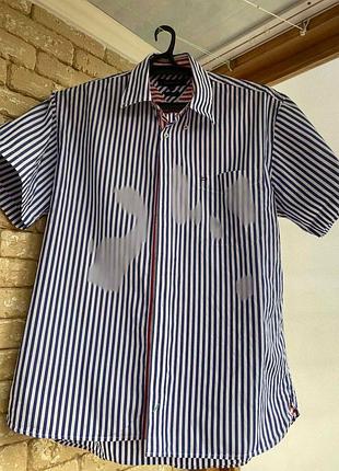 Tommy hilfiger custom fit - размер xl - оригинальная рубашка в полоску