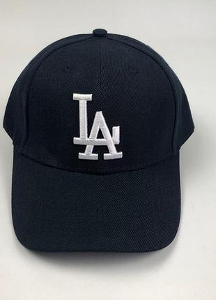Кепка бейсболка мужская женская mlb los angeles la темно-синяя с белым лого