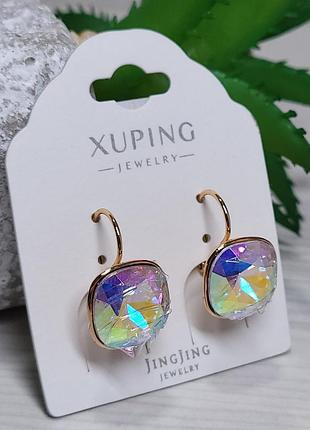 Серьги из медицинского золота позолота 18к xuping