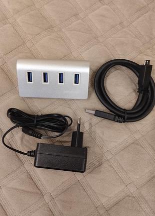 Primewire 4-портовый usb 3.2 gen1 hub (модель 302350) с блоком питания