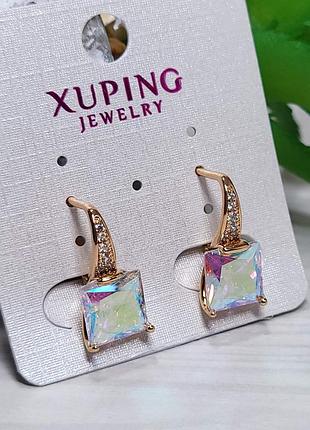 Серьги из медицинского золота позолота 18к xuping