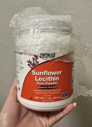 Лецитин соняшниковий now foods, порошок 454 г (sunflower lecithin)