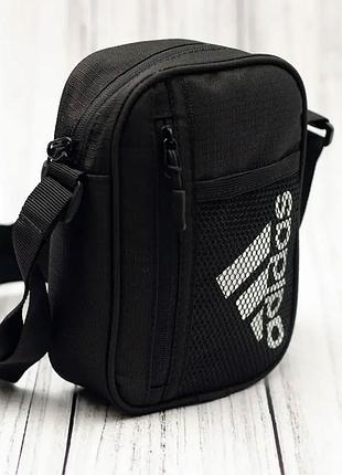 Мужская барсетка adidas черная удобная сумка на каждый день