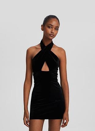 Сукня міні велюр bershka