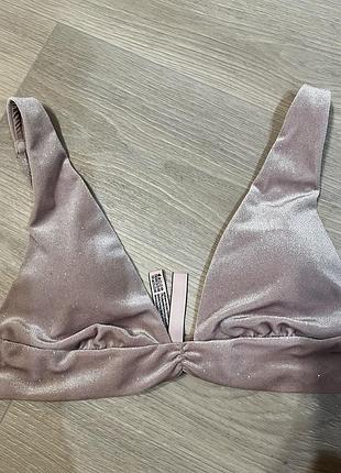 Victoria’s secret сверкающий бархатный лиф в цвете пыльная роза