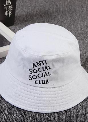 Панама bucket hat anti social social club assc белая