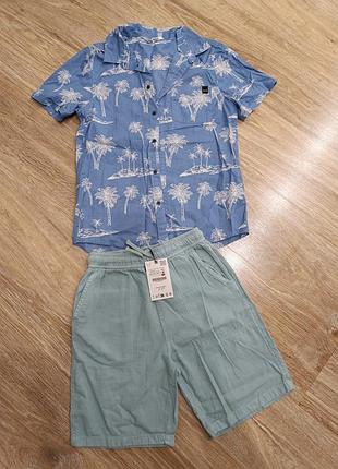Комплект, костюм, шорти, рубашка zara, h&amp;m