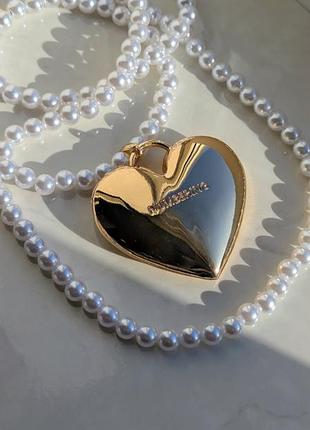Підвіска з бусинами gold heart