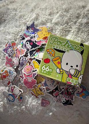 Набор стикеров sanrio санрио, декоративные наклейки с персонажами, 66 шт