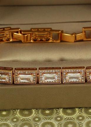 Браслет xuping jewelry прямокутні багети золотистий