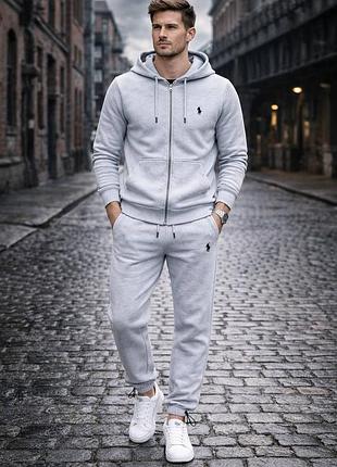 Костюм кофта зип + штаны на затяжках polo ralph lauren 📌