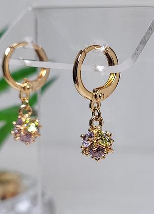 Серьги из медицинского золота позолота 18к xuping