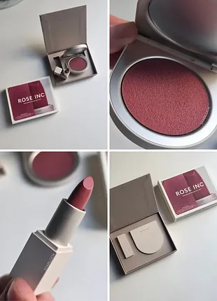 Набор кремовые румяна и мини-помада rose inc cream color gift set hibiscus/poetic 4.5 г + 1.2 г