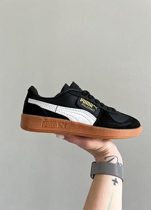 Puma palermo leather black white gum