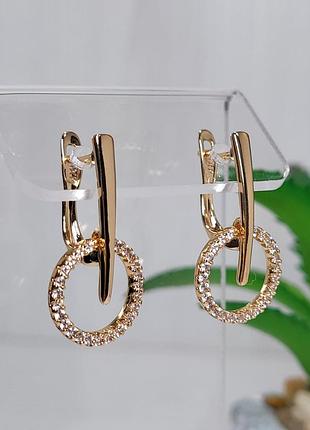 Серьги из медицинского золота позолота 18к xuping