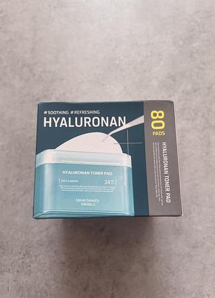 Mediheal hyaluronan toner pad, 80 шт — зволожуючі тонер-пади з гіалуроновою кислотою для гладкої та сяючої шкіри