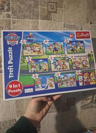 Пазлі trefl 9 в 1 - цуценячий патруль / viacom paw patrol,