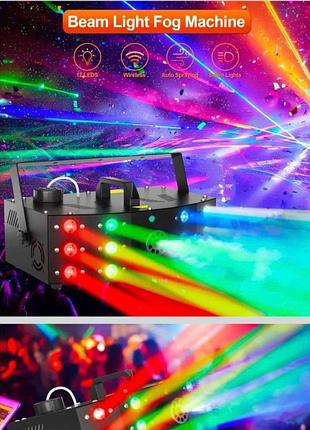 Потужний генератор диму (fog machine) з функцією beam light (12 яскравих світлодіодів) і бездротовим керуванням. це популярна модель для дискотек