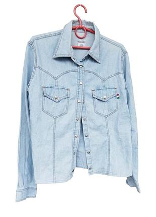 Вінтажна джинсова сорочка moschino jeans cropped (italy)