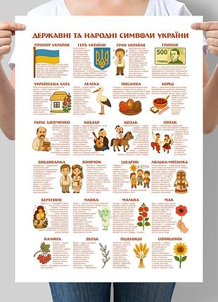 Навчальний плакат державні та народні символи україни