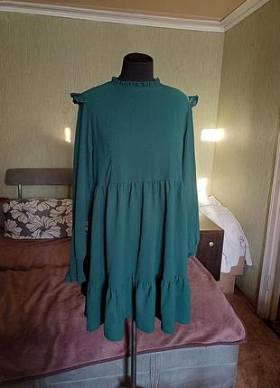Изумрудное платье в стиле baby doll от shein хл xl