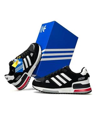 Мужские кроссовки adidas zx 750 black red white