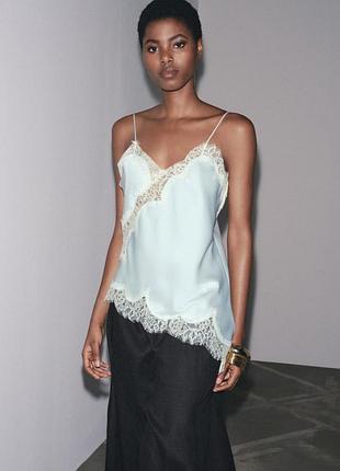 Новий топ з мереживом zara