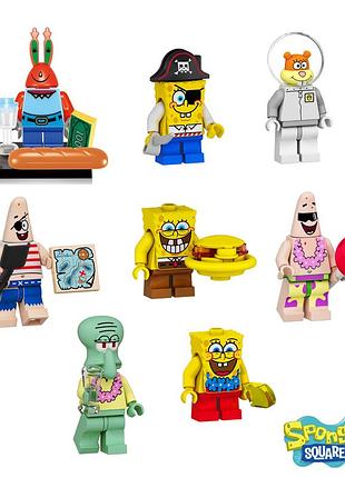 Набор фигурок губка бок квадратные брюки spongebob 8 шт