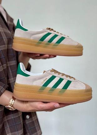 Жіночі кросівки adidas gazelle platform beige