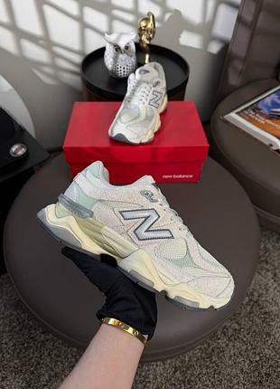 Женские кроссовки new balance 9060 light grey mint