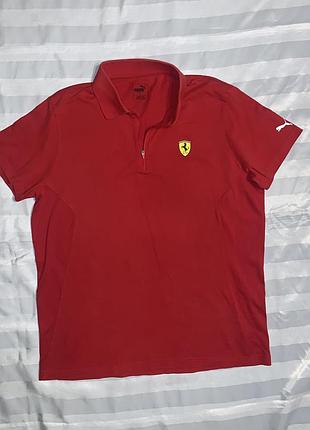 Оригинальное мужское поло puma ferrari shield (zip-collar)
