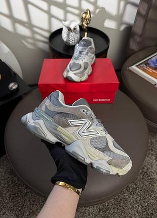 Женские кроссовки new balance 9060 grey brown beige