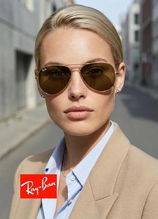 Сонцезашитные очки ray-ban aviator женские линза стекло