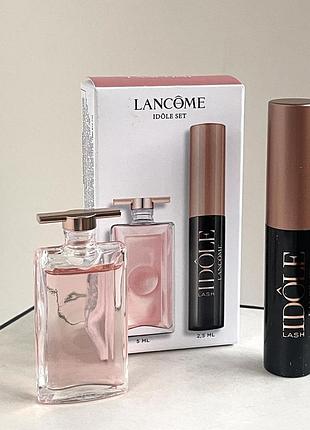 Оригінал. lancôme idole набір  lancôme idole 5 мл + туш для вій із силіконовою кісточкою для підкручування і видовження вій 2,5 мл