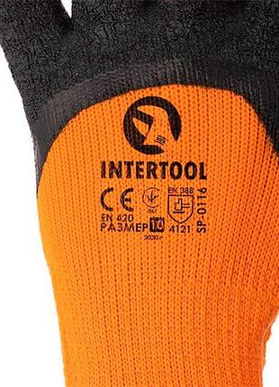 Рукавички intertool - латексна зморшкувата утеплена 10" (6 шт.) 🔥 3