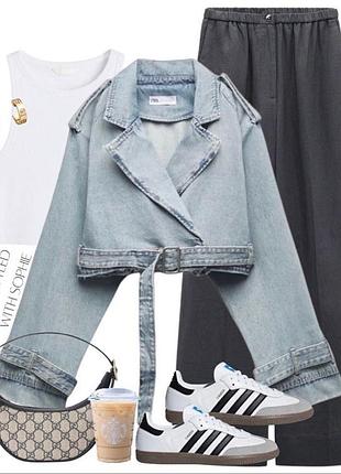Джинсовий тренч zara