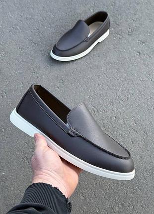 Лоферы мужские черные кожа