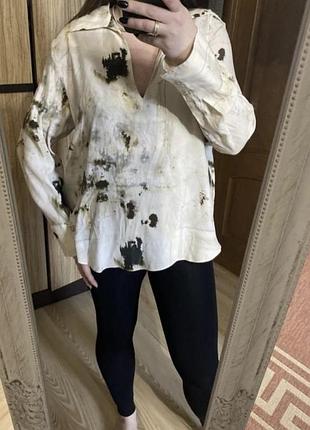 Новая удлинённая тонкая блуза 50-54 р zara