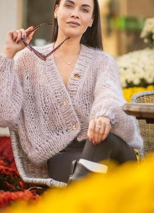 Кардиган з мохеру павутинка ручної роботи