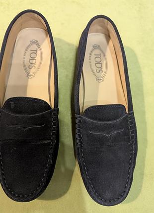 Tods мокасины замшевые