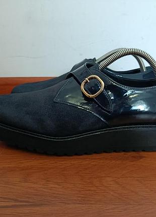 Женские туфли ymc (you must create) monk strap - suede &amp; patent leather размер 40