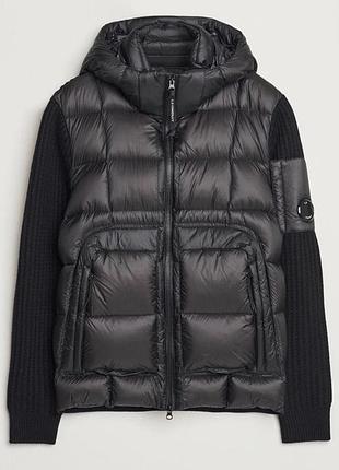 Куртка c.p. company merino wool padded hybrid hood jacket чорного кольору