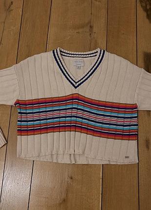 Кофта pull&bear,підійде на розмір s,бежевого кольору з різнокольоровими полосками.в ідеальному стані .відправка без повернення