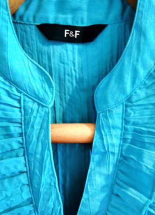 Хлопковая блуза бирюзового цвета f&f3 фото