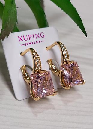Серьги из медицинского золота позолота 18к xuping
